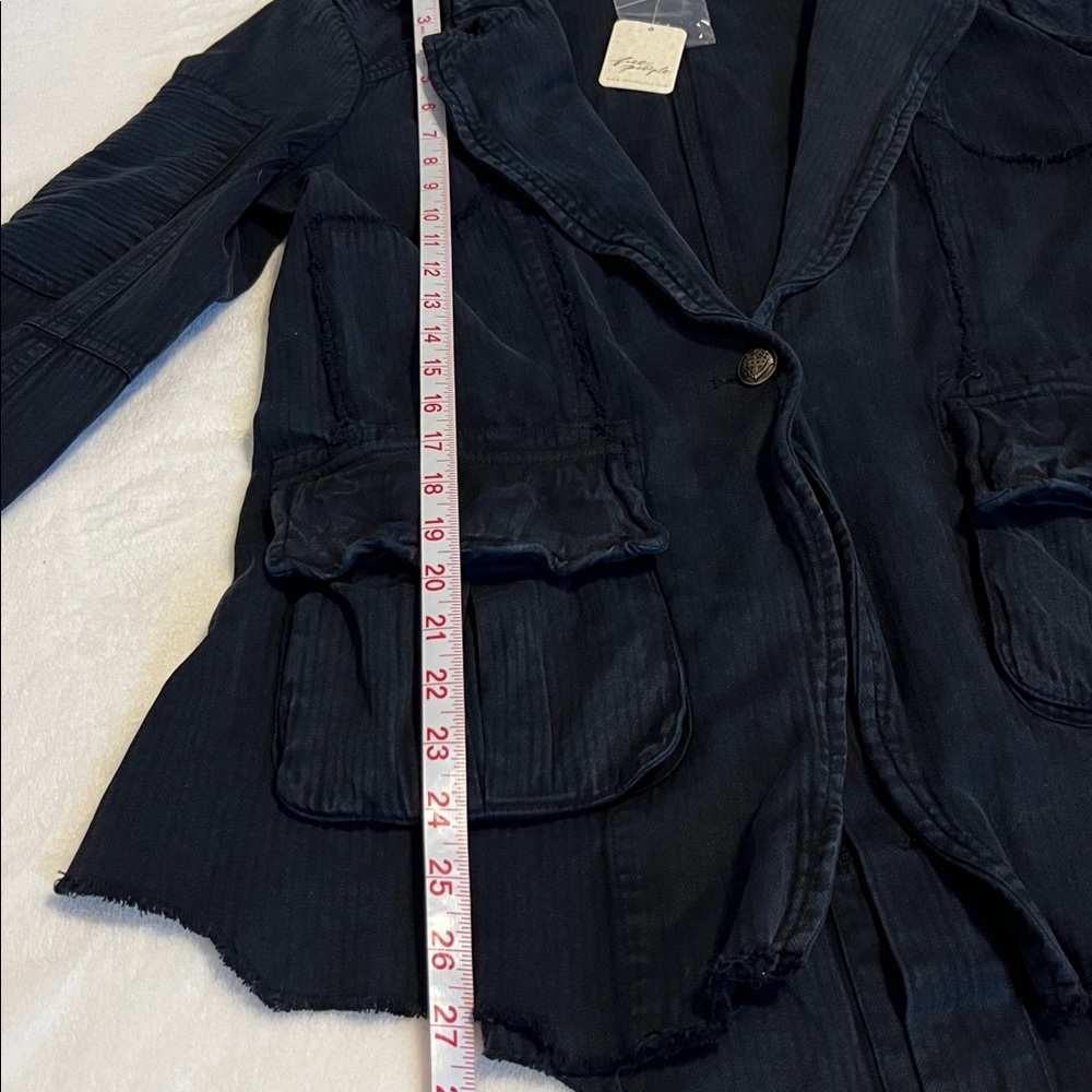 Free People Harlow Utility Blazer Black Size L - Picture 6 of 8